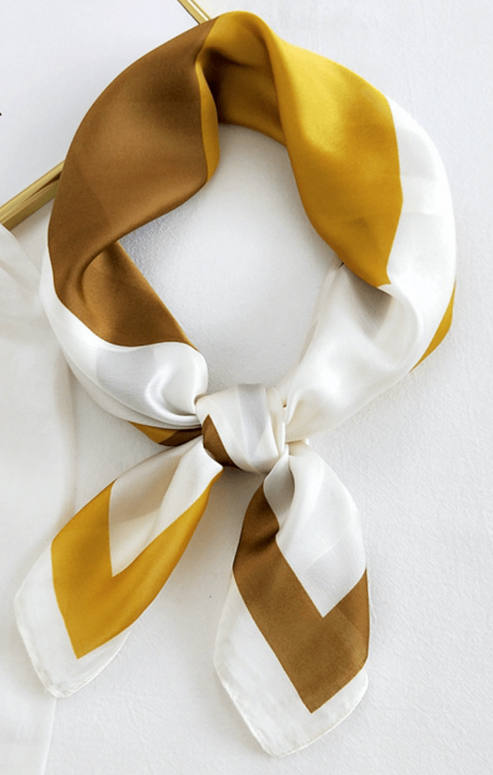 Munat White & Brown Scarf - Munat.Ltd
