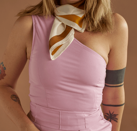 Munat White & Brown Scarf - Munat.Ltd