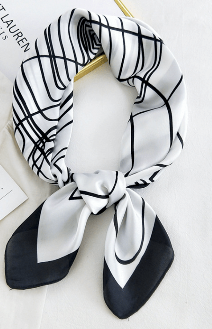 Munat White & Black Scarf - Munat.Ltd